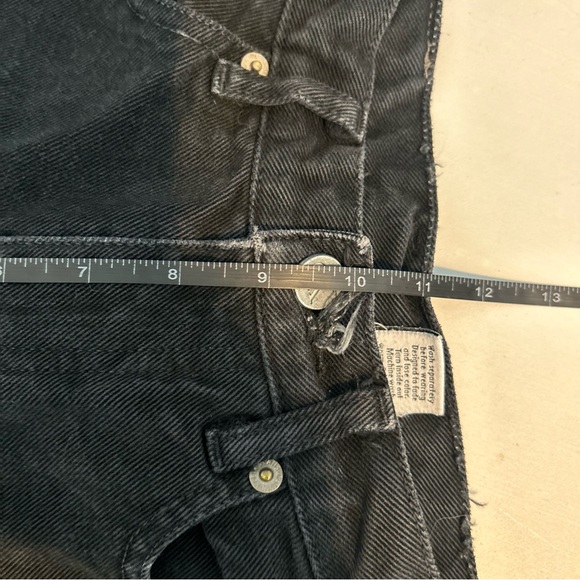 Vintage Calvin Klein Jeans Black High Rise Straight Leg Crop Raw Hem size 3 - Picture 8 of 8